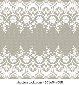 Seamless lace pattern, flower vintage vector background.