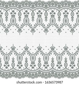 Seamless lace pattern, flower vintage vector background.