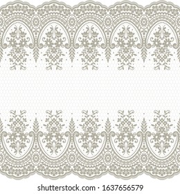 Seamless lace pattern, flower vintage vector background.