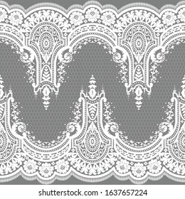 Seamless lace pattern, flower vintage vector background.