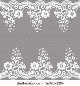 Seamless lace pattern, flower vintage vector background.