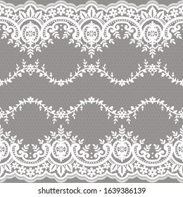 Seamless lace pattern, flower vintage vector background.