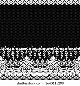 Seamless lace pattern, flower vintage vector background.