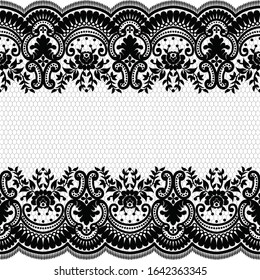 Seamless lace pattern, flower vintage vector background.