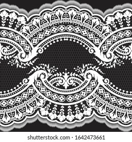 Seamless lace pattern, flower vintage vector background.