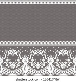 Seamless lace pattern, flower vintage vector background.