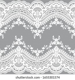 Seamless lace pattern, flower vintage vector background.