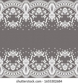 Seamless lace pattern, flower vintage vector background.