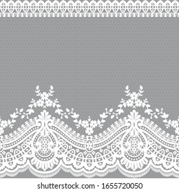 Seamless lace pattern, flower vintage vector background.