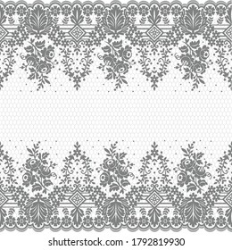 Seamless lace pattern, flower vintage vector background.