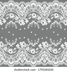 Patrón de encaje sin foco, fondo vectorial de flor vintage.