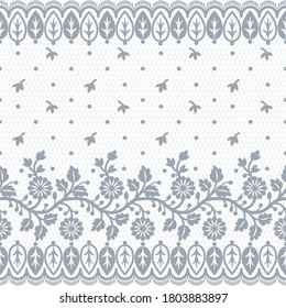 Seamless lace pattern, flower vintage vector background.