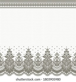 Seamless lace pattern, flower vintage vector background.