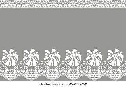 Seamless lace pattern, flower vintage vector background.