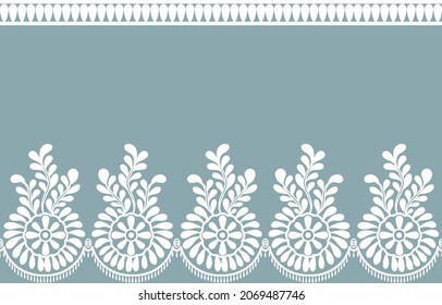 Seamless lace pattern, flower vintage vector background.