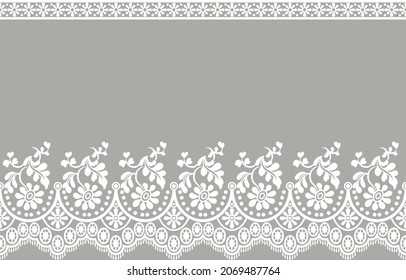Seamless lace pattern, flower vintage vector background.