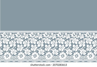 Seamless lace pattern, flower vintage vector background.