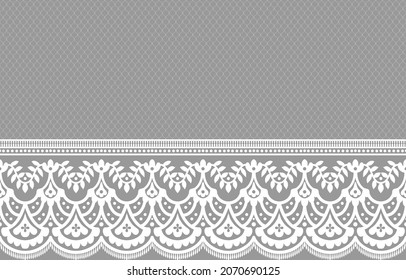 Seamless lace pattern, flower vintage vector background.