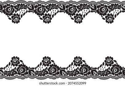 Seamless lace pattern, flower vintage vector background.