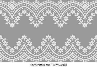 Seamless lace pattern, flower vintage vector background.