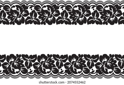 Nahtlose Spitzen-Muster, floraler Vintage-Vektorhintergrund.