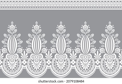 Seamless lace pattern, flower vintage vector background.