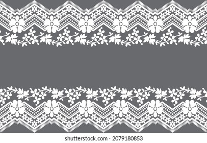 Seamless lace pattern, flower vintage vector background.