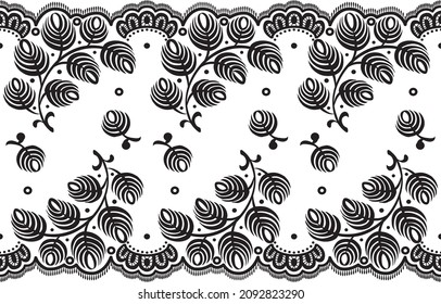 Seamless lace pattern, flower vintage vector background.