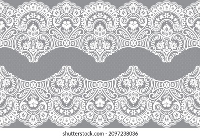 Patrón de encaje sin foco, fondo vectorial de flor vintage.