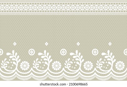 Seamless lace pattern, flower vintage vector background.