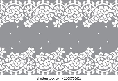 Seamless lace pattern, flower vintage vector background.