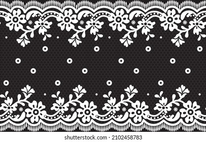 Seamless lace pattern, flower vintage vector background.
