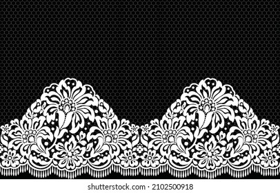 Seamless lace pattern, flower vintage vector background.