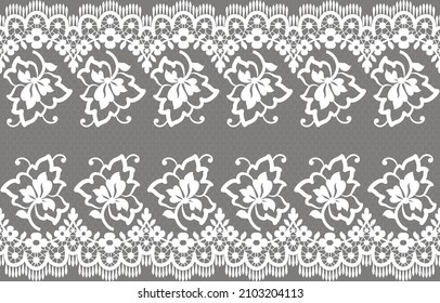 Patrón de encaje sin foco, fondo vectorial de flor vintage.