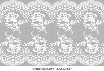 Seamless lace pattern, flower vintage vector background.