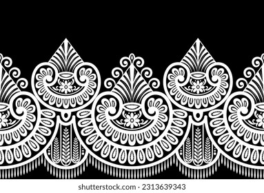 Seamless lace pattern, flower vintage vector background.