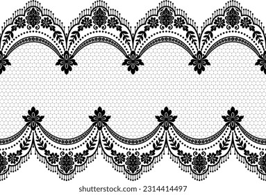 Seamless lace pattern, flower vintage vector background.