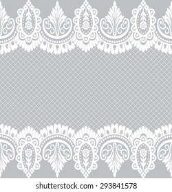 Seamless lace pattern, flower vintage vector background.