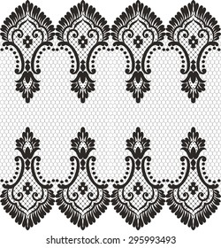Seamless lace pattern, flower vintage vector background.