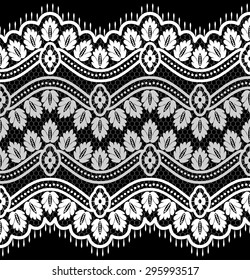 Seamless lace pattern, flower vintage vector background.