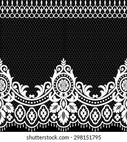 Seamless lace pattern, flower vintage vector background.
