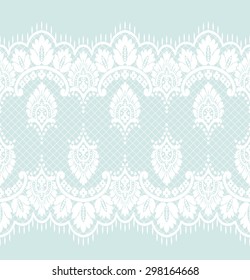 Seamless lace pattern, flower vintage vector background.