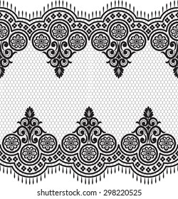 Seamless lace pattern, flower vintage vector background.