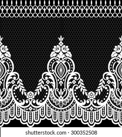 Seamless lace pattern, flower vintage vector background.