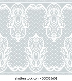 Seamless lace pattern, flower vintage vector background.