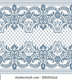 Seamless lace pattern, flower vintage vector background.