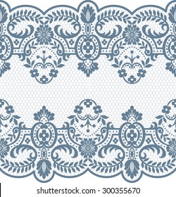 Seamless lace pattern, flower vintage vector background.