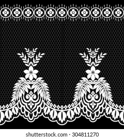 Seamless lace pattern, flower vintage vector background.