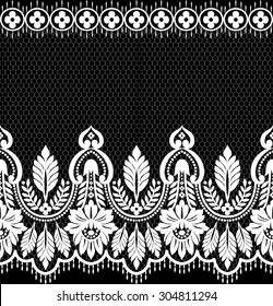 Seamless lace pattern, flower vintage vector background.