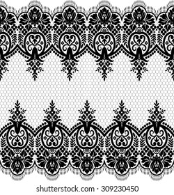 Seamless lace pattern, flower vintage vector background.